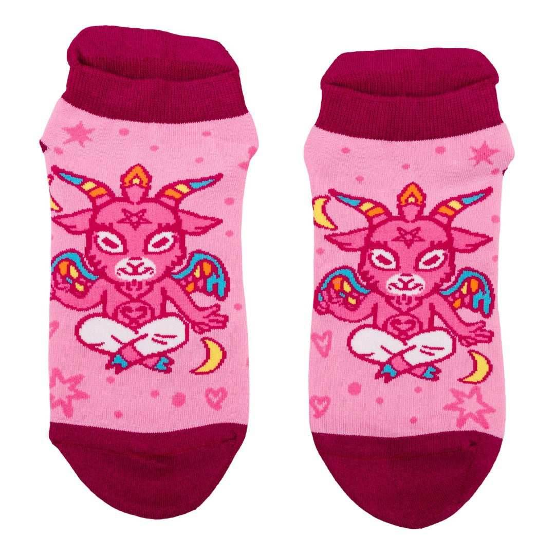 Cute Baphomet Ankle and Crew Sock Pack | 2 Designs - 