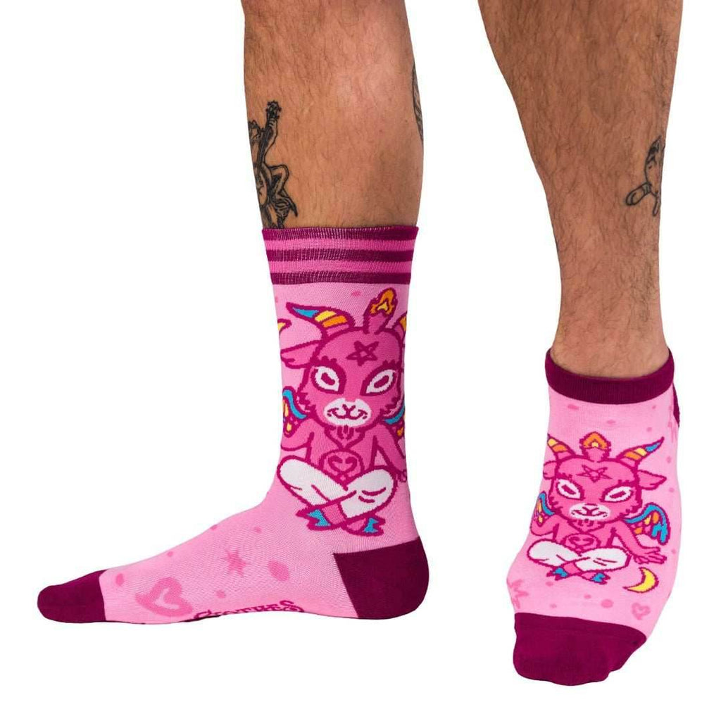 Cute Baphomet Ankle and Crew Sock Pack | 2 Designs - 