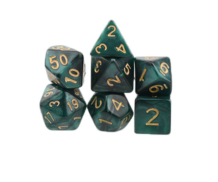 Seven piece multi faceted Dice Set popular star dice board game accessories Star color seven piece set-DungeonDice1