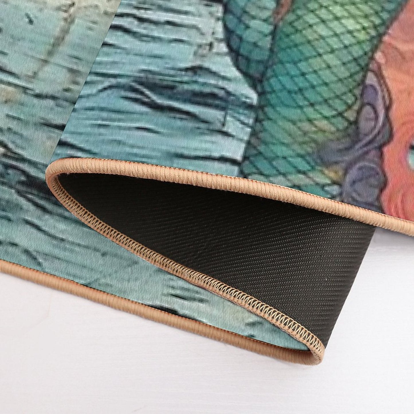 Vintage Mermaid Nautical  Fade-Resistant Bath Mat