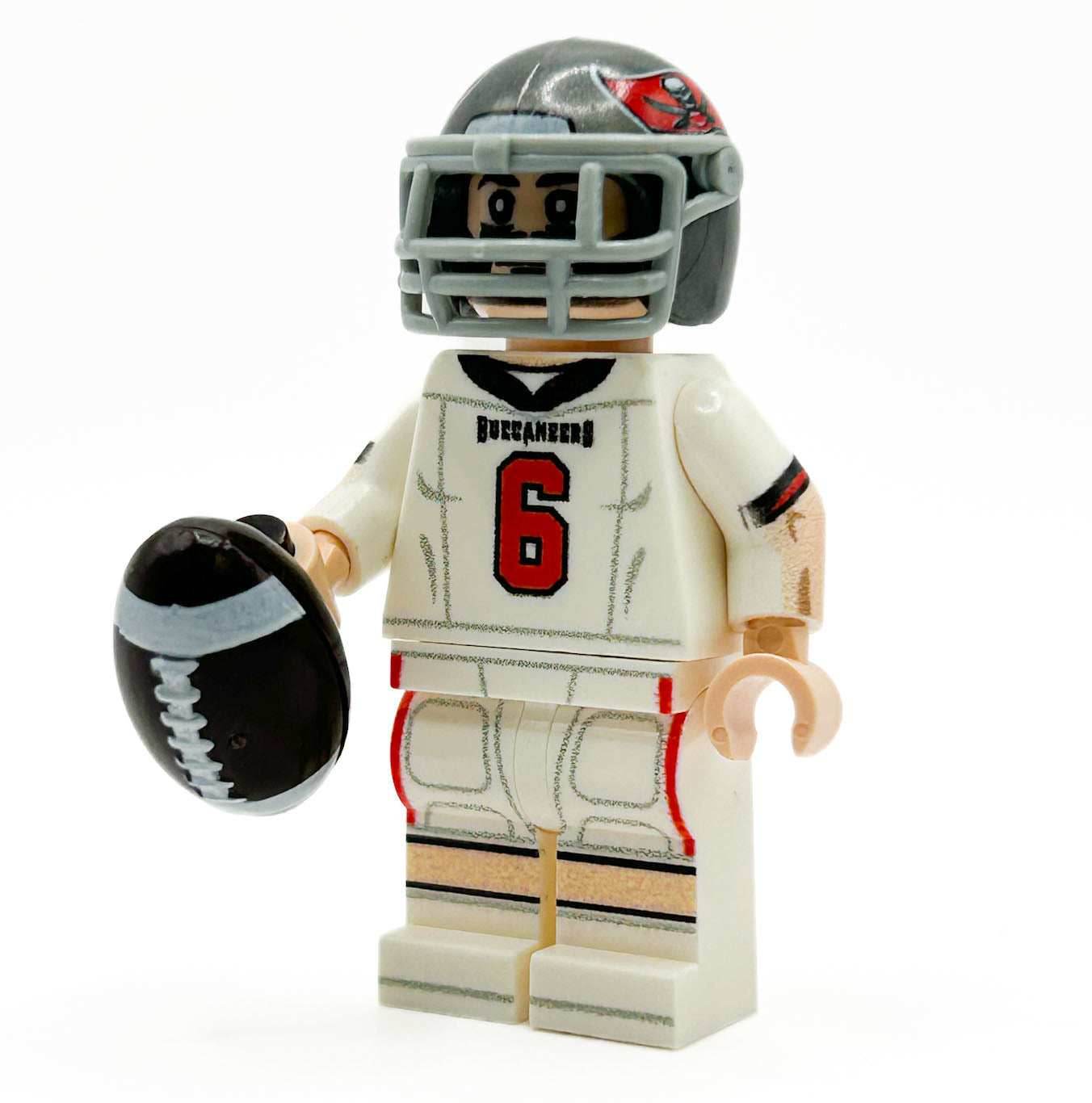 #6 QB Tampa Bay Football Player Minifig made using LEGO parts - B3 Customs - 