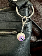 Purple Bloodshot Eyeball Zipper Pull Bag Charm Keychain