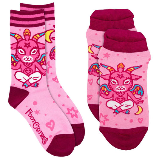 Cute Baphomet Ankle and Crew Sock Pack | 2 Designs - 