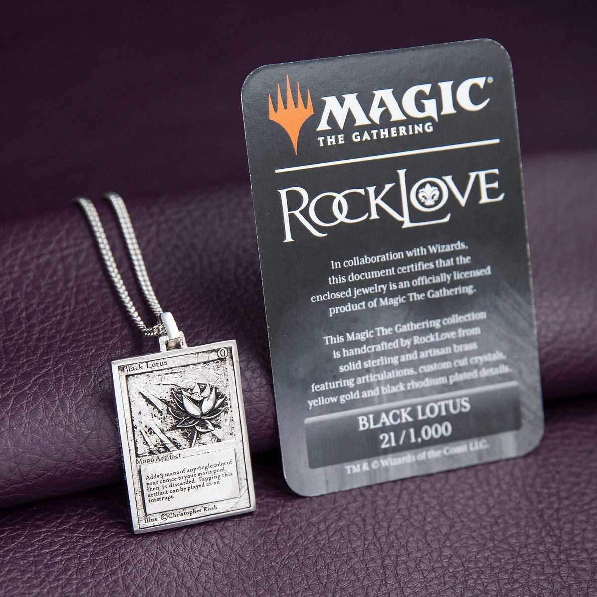Magic: The Gathering X RockLove Black Lotus Miniature Card Necklace - 