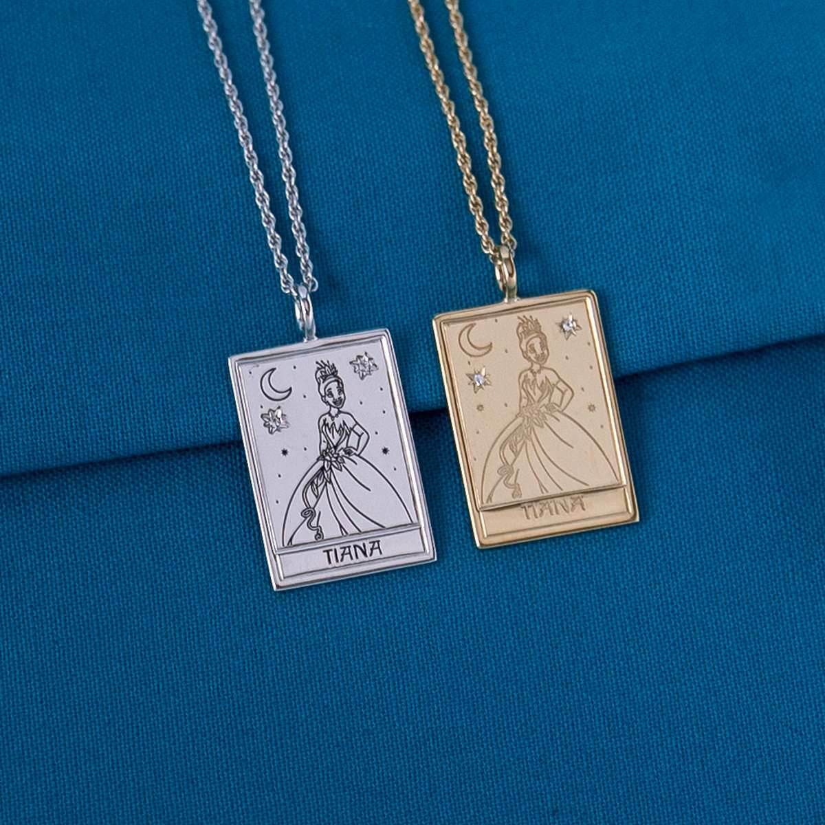 Disney X RockLove THE PRINCESS AND THE FROG Tiana Tablet Necklace - Sterling Silver