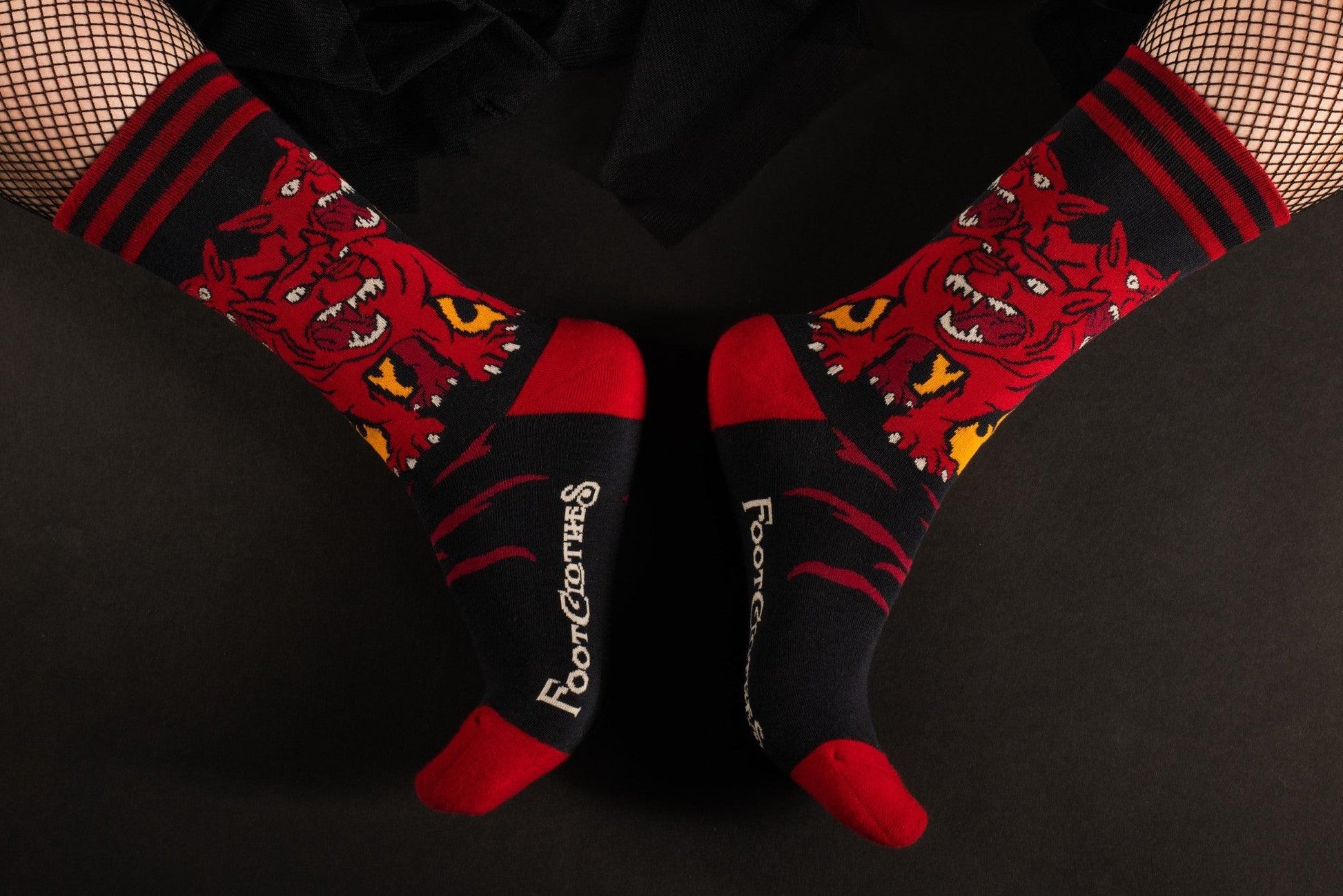 Evil AF Cerberus Crew Socks-1