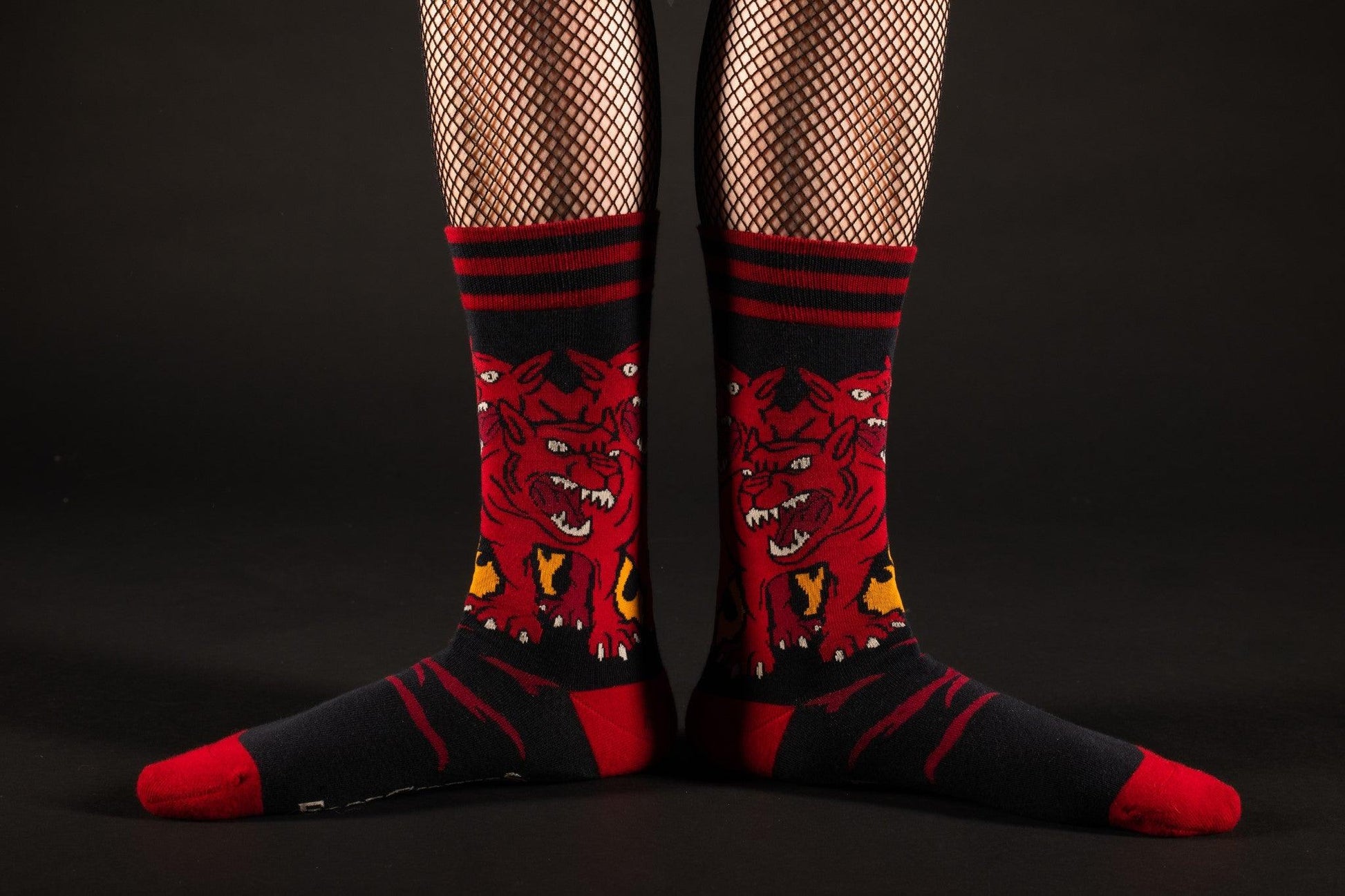 Evil AF Cerberus Crew Socks-2