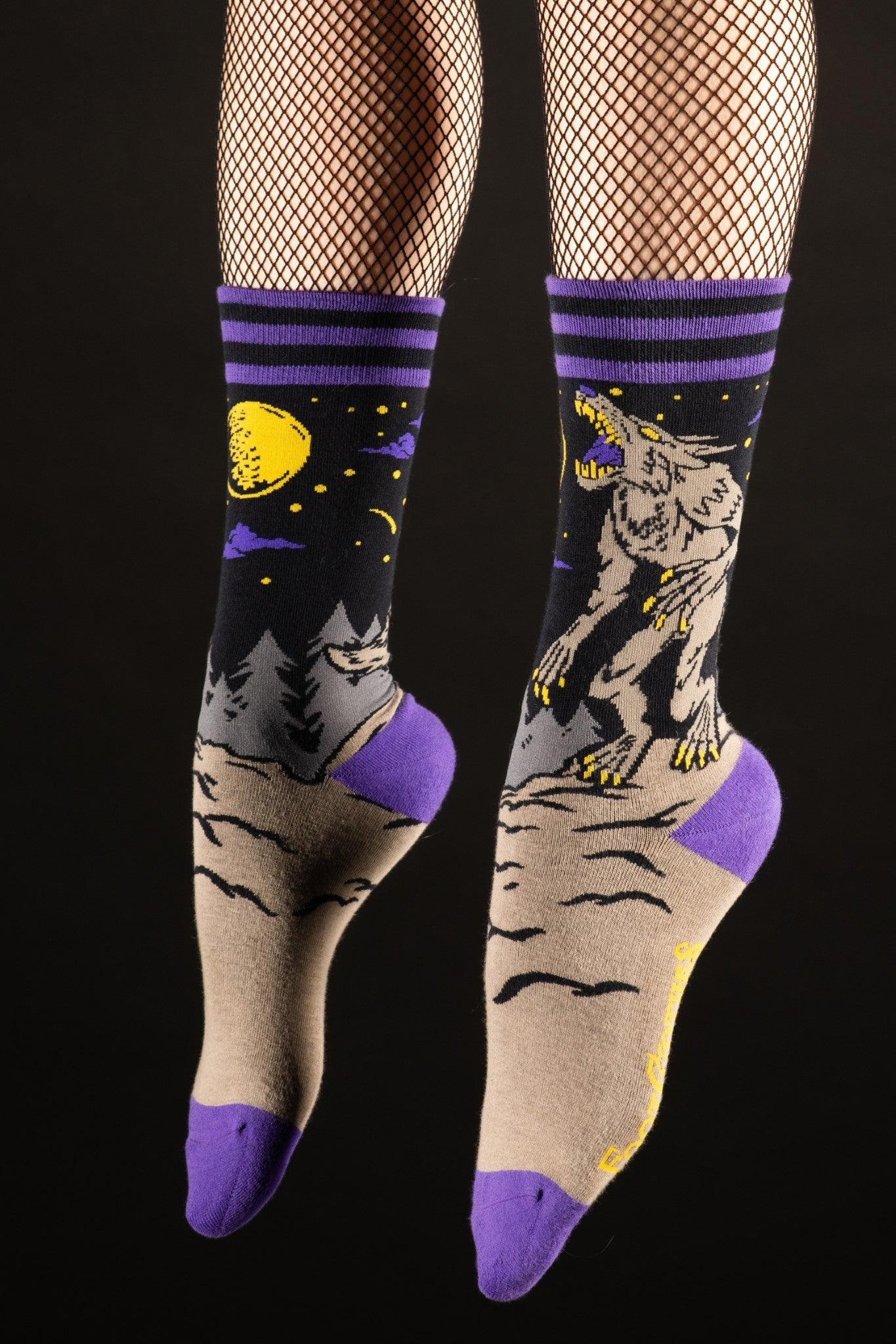 Evil AF Werewolf Crew Socks-3