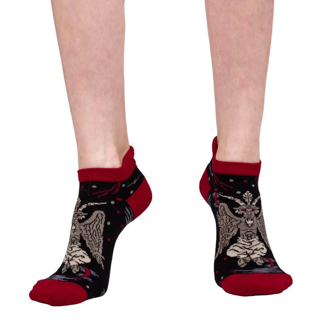 Evil Baphomet Ankle Socks - 