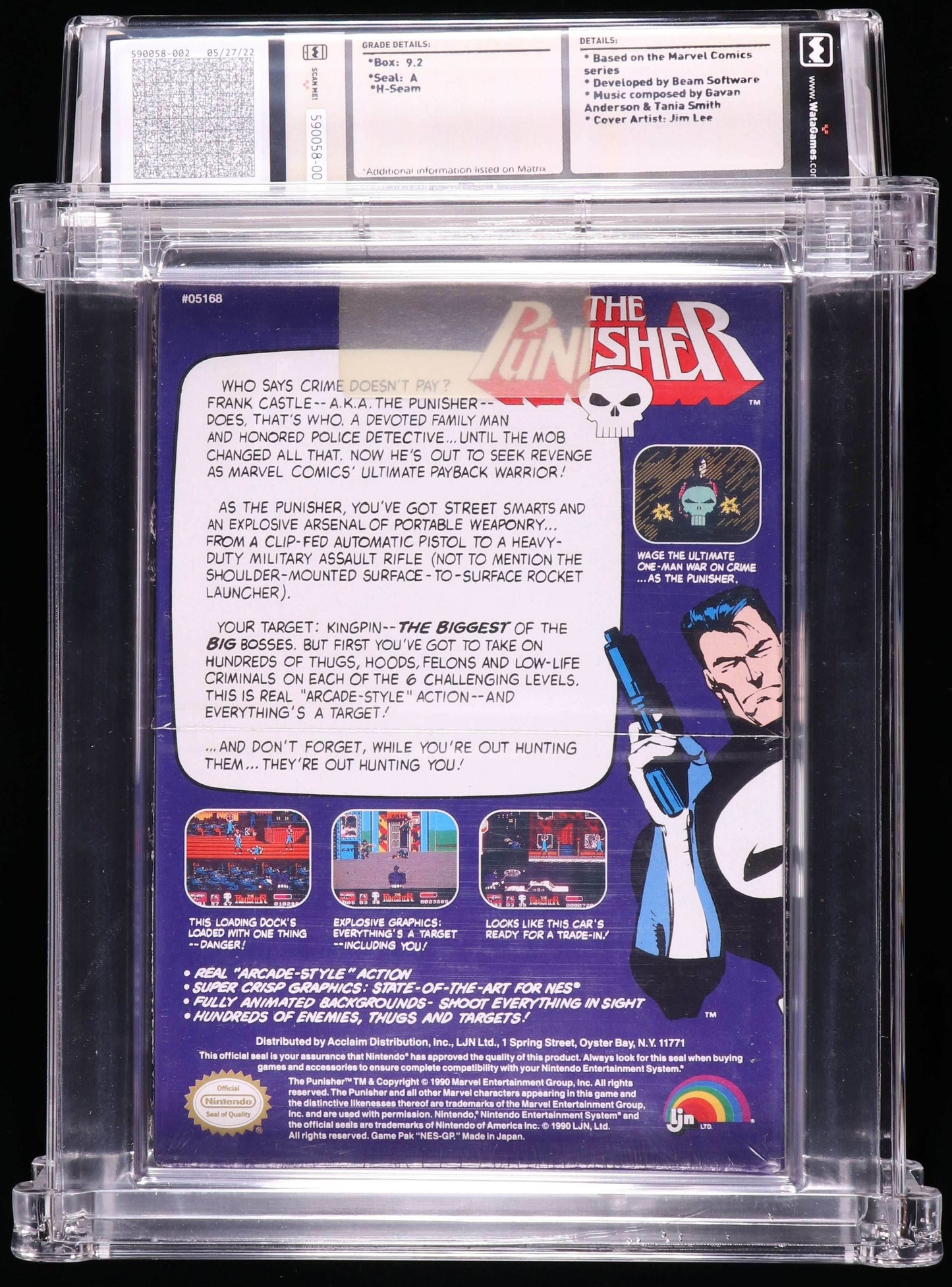 The Punisher [Graded WATA 9.2] (Nintendo NES) - WATA Graded Sealed 9.2
