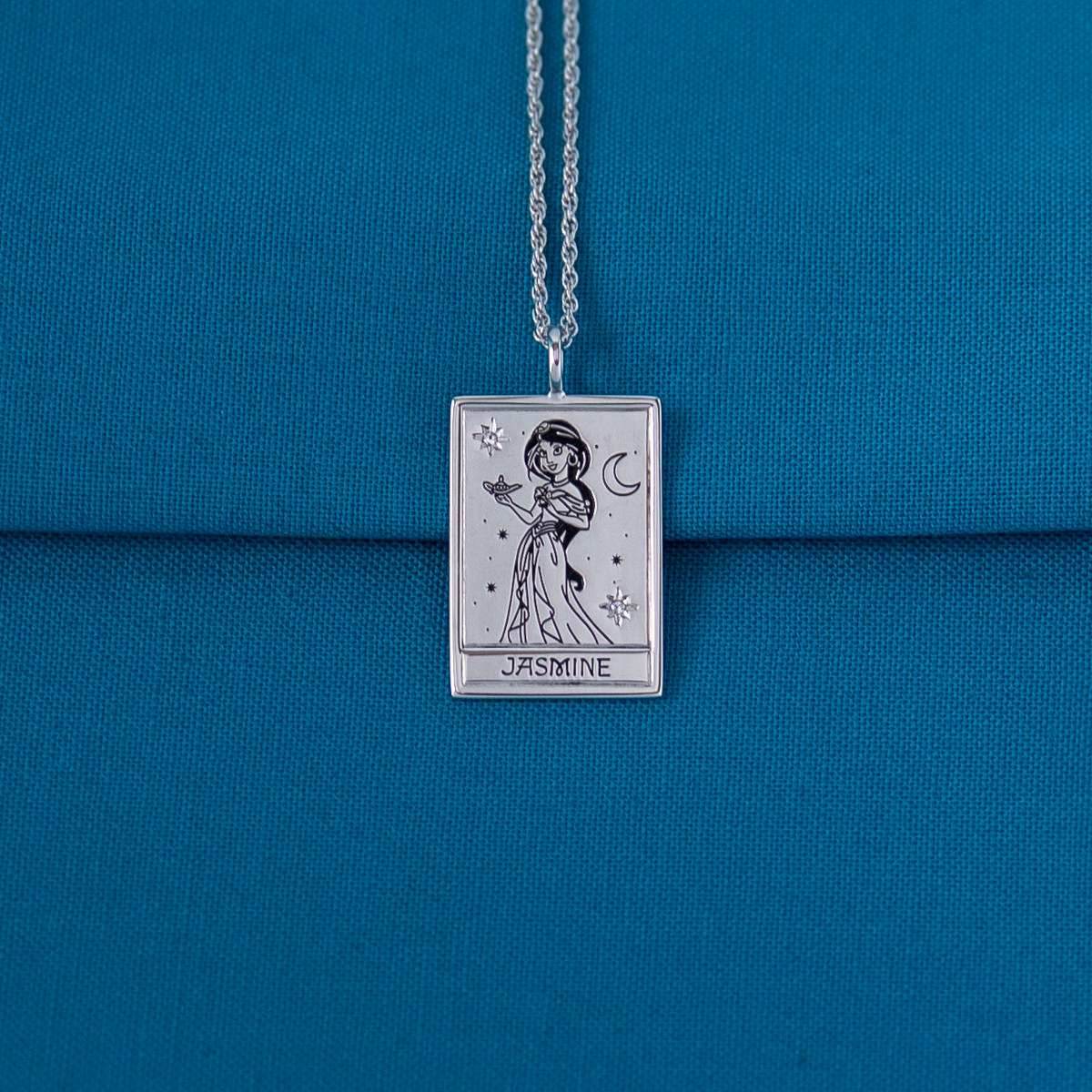 Disney X RockLove ALADDIN Jasmine Tablet Necklace - Sterling Silver