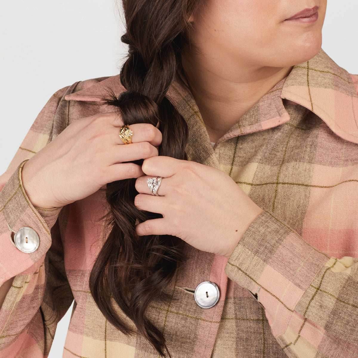 Disney X RockLove DISNEY TANGLED Rapunzel Sundrop Flower Stacker Rings - Yellow Gold Plated / Size 5