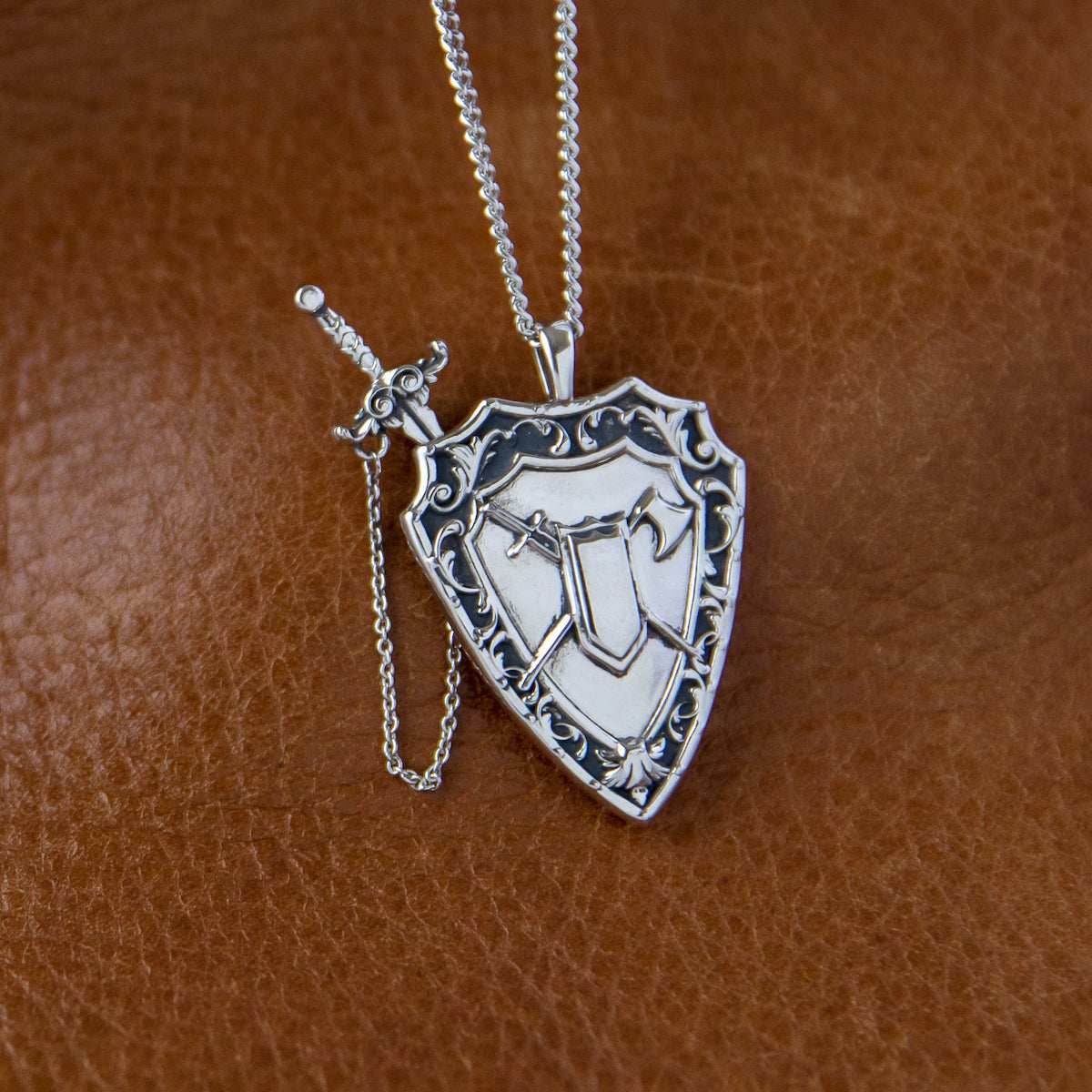 Dungeons and Dragons X RockLove Fighter Sword and Shield Necklace - 