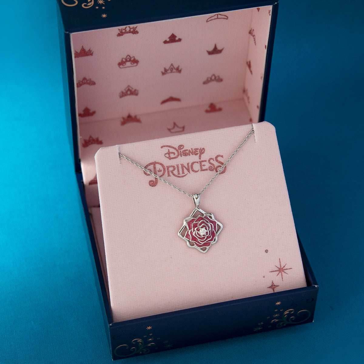 Disney X RockLove BEAUTY AND BEAST Belle Keepsake Necklace - Sterling Silver