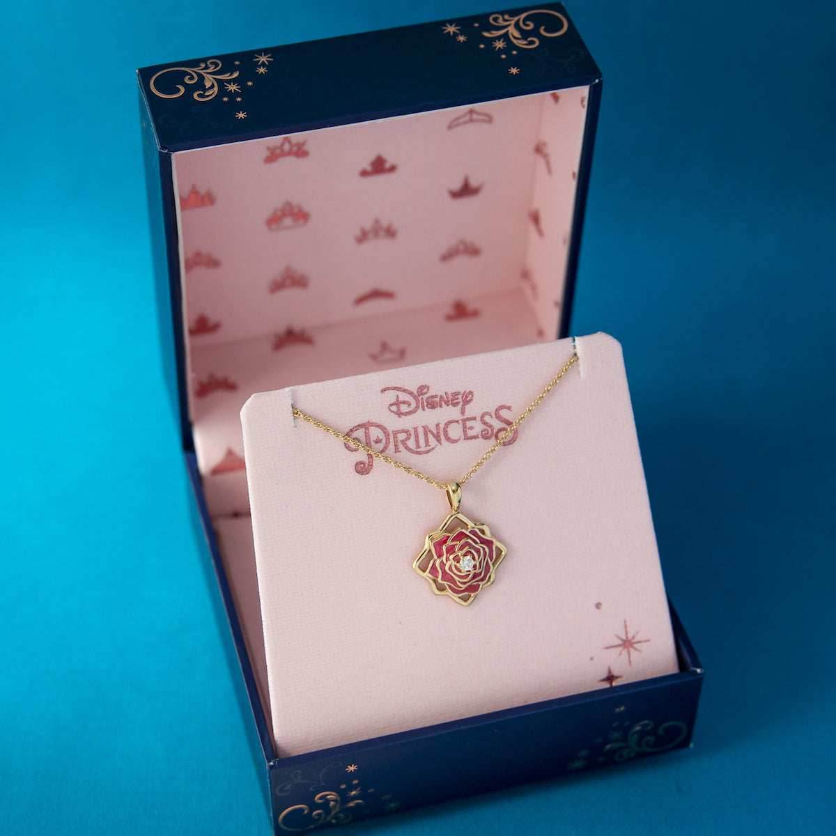 Disney X RockLove BEAUTY AND BEAST Belle Keepsake Necklace - Sterling Silver