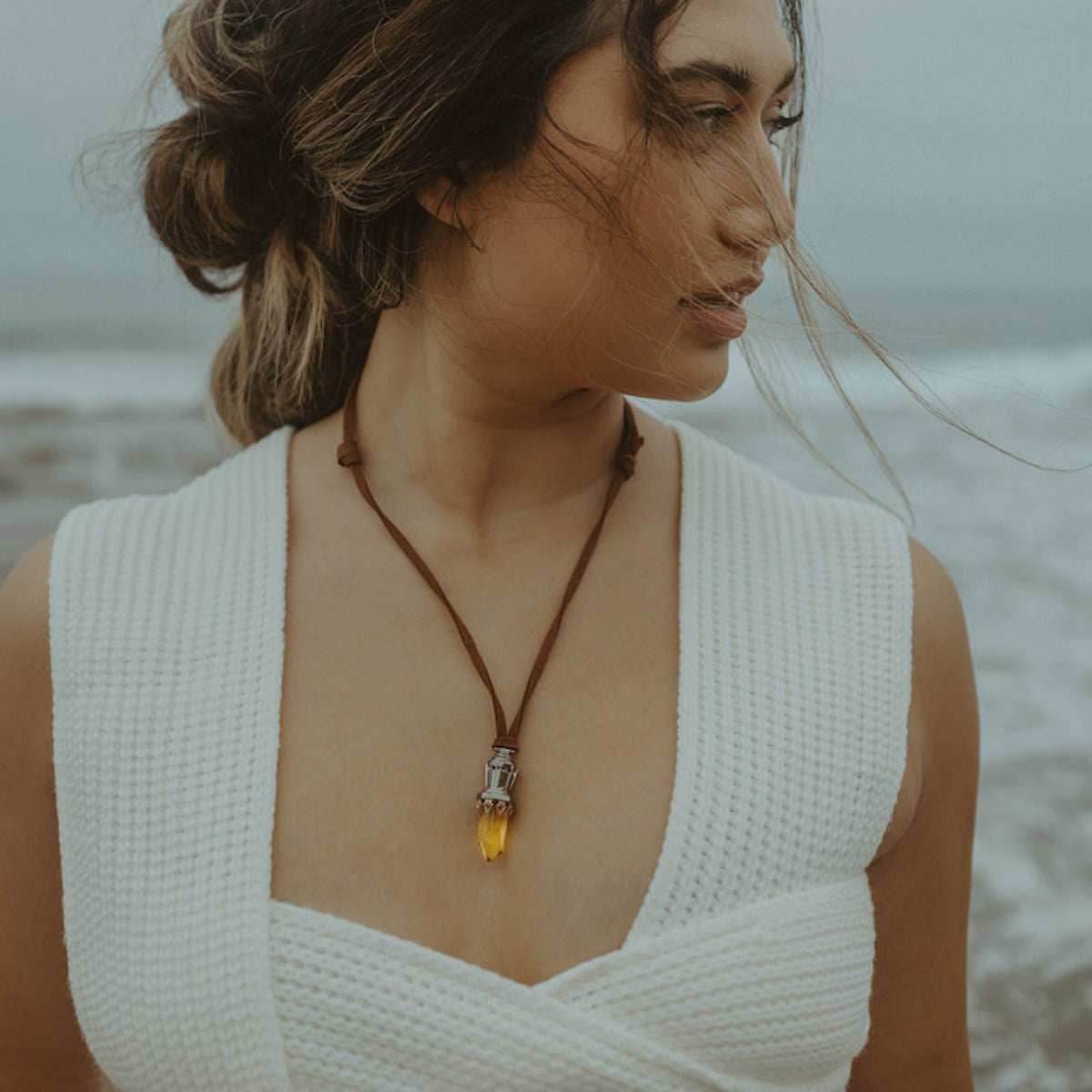 Star Wars X RockLove Rey Kyber Crystal Necklace - 