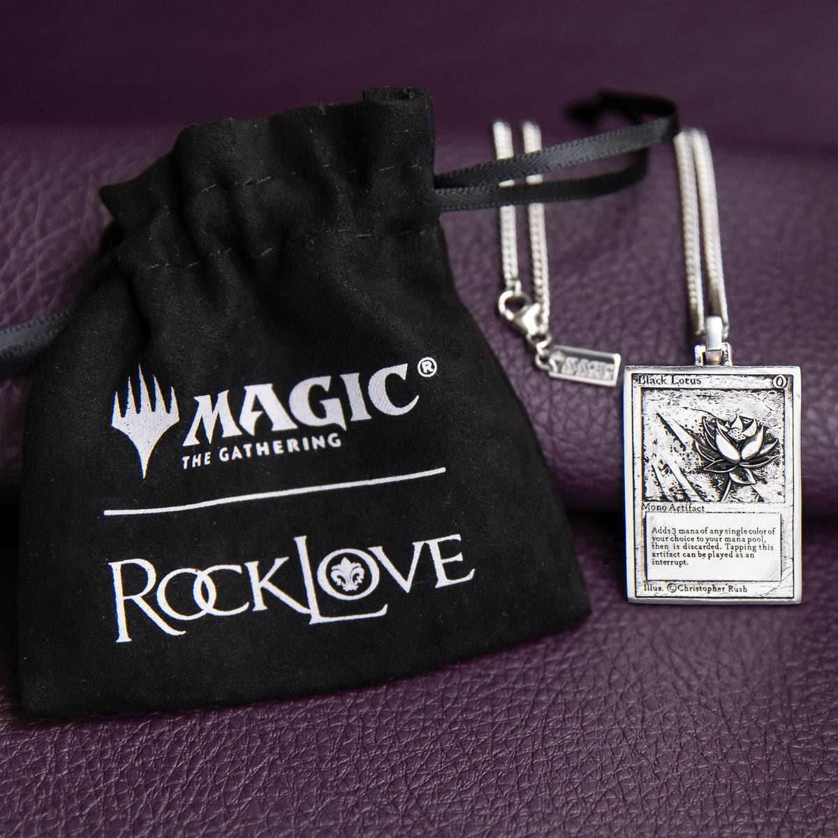Magic: The Gathering X RockLove Black Lotus Miniature Card Necklace - 