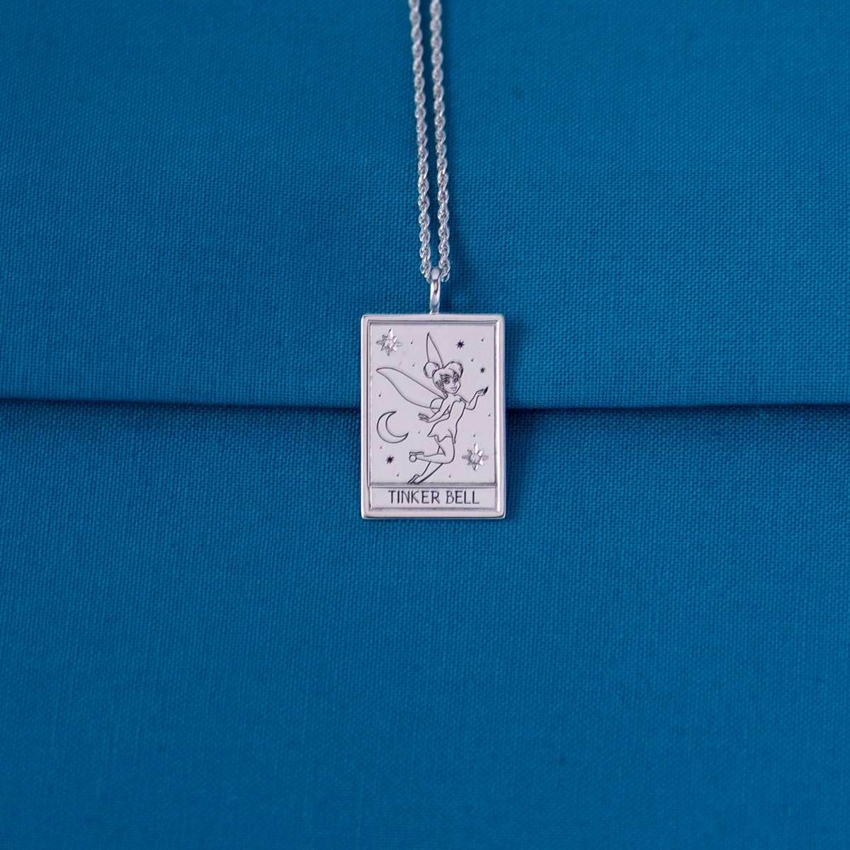 Disney X RockLove PETER PAN Tinker Bell Tablet Necklace - Sterling Silver