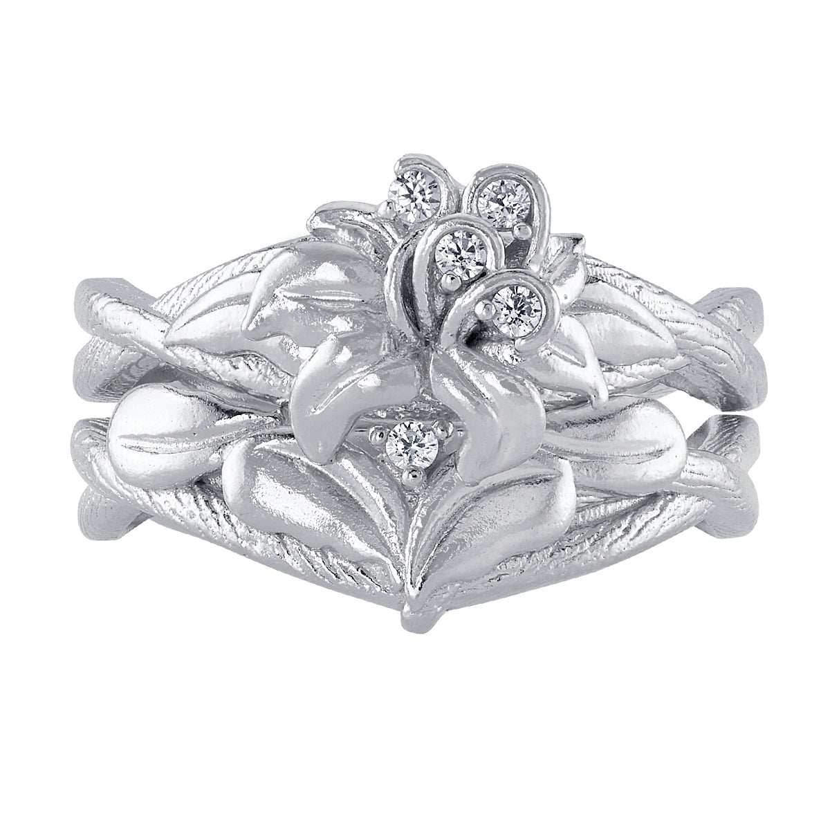 Disney X RockLove DISNEY TANGLED Rapunzel Sundrop Flower Stacker Rings - Sterling Silver / Size 5