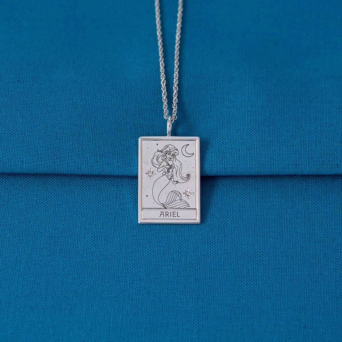 Disney X RockLove THE LITTLE MERMAID Ariel Tablet Necklace - Sterling Silver