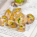 Potted Succulent 7-Dice Set w/Yellow Numbers Dnd Dice Set - 