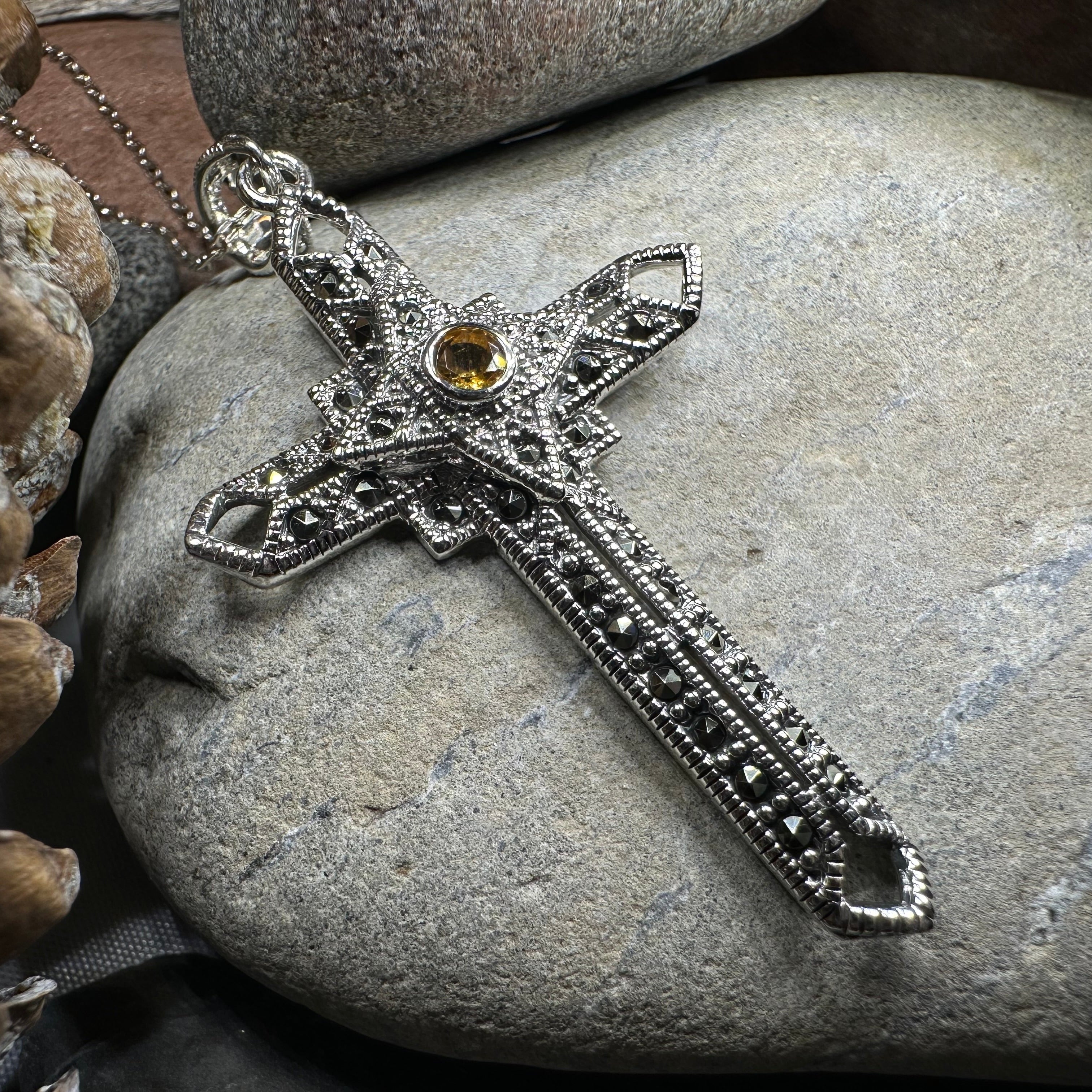 Open Weave Celtic Cross Necklace