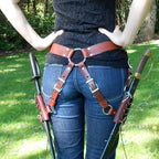 Medieval Warrior PU Leather Belt Double Sword Set