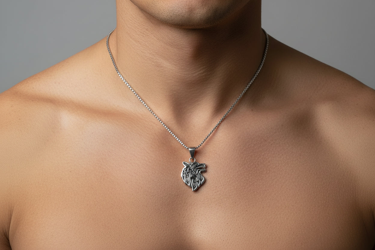 3-D Wolf Necklace