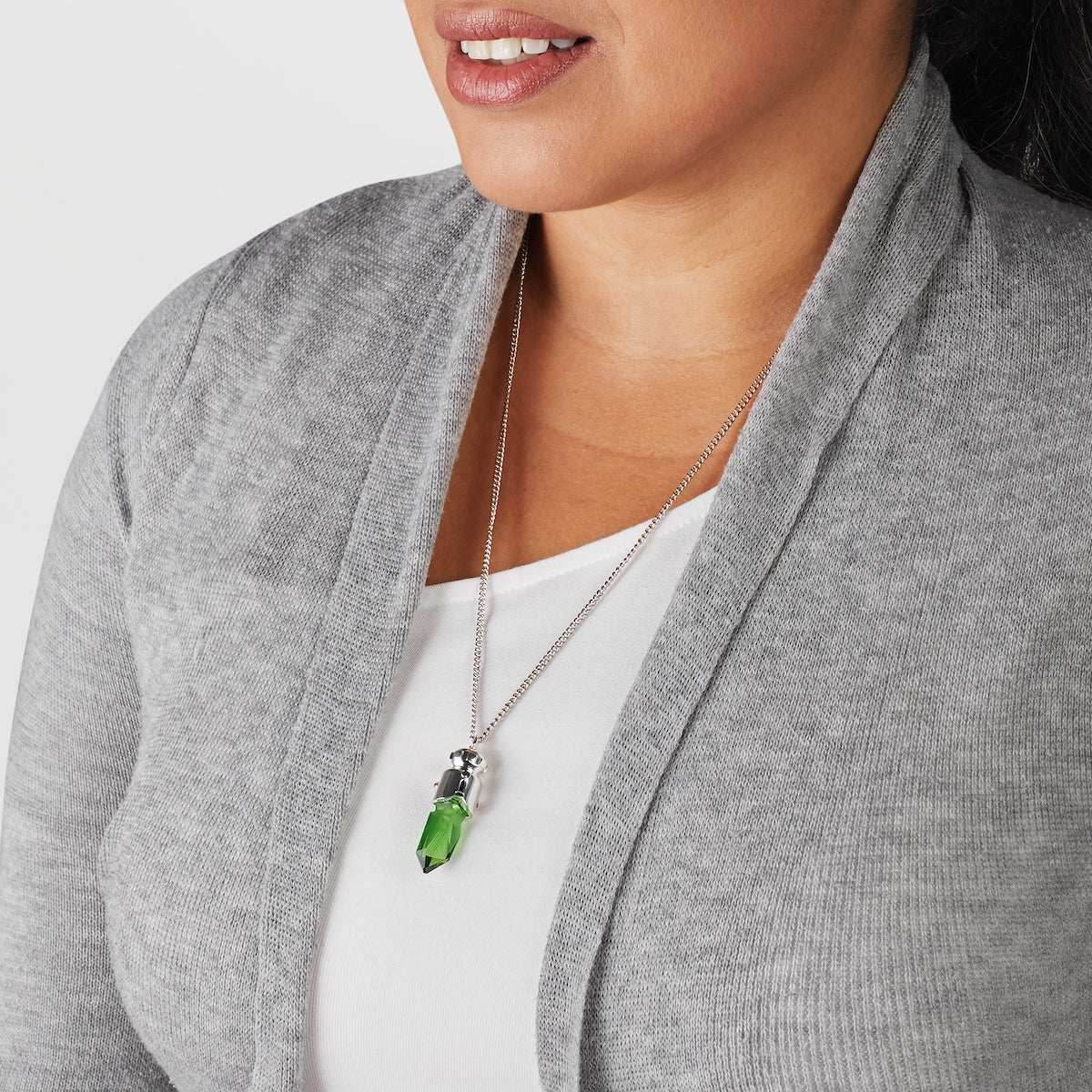 Star Wars X RockLove Padawan Ahsoka Tano Green Kyber Crystal Necklace - 