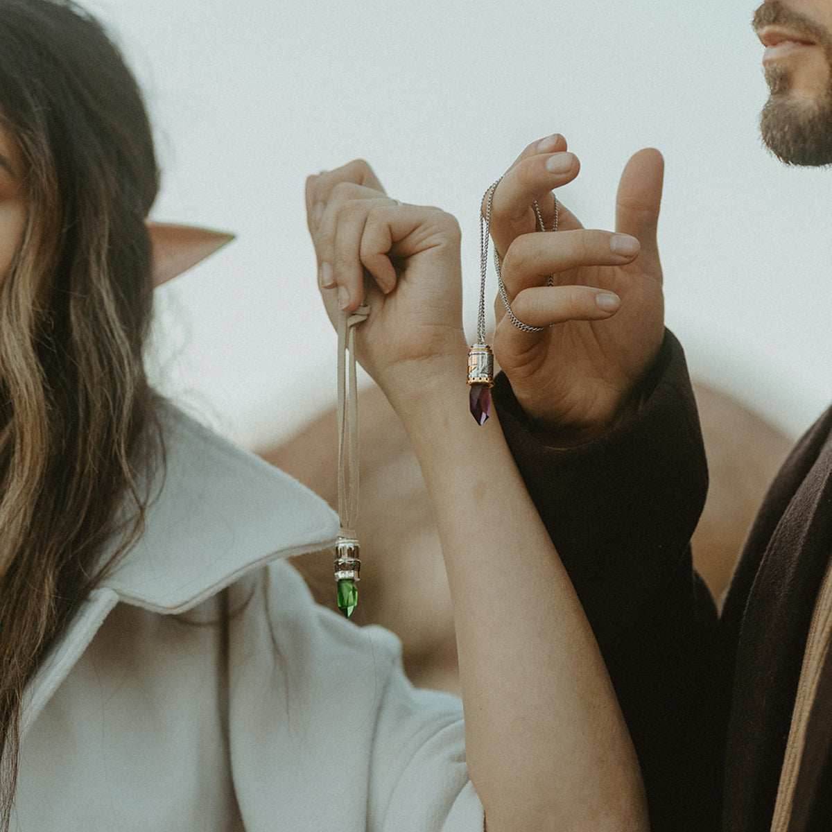 Star Wars X RockLove Mace Windu Kyber Crystal Necklace - 