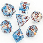 Bard (Violin) Clear Dice w/ Golden Violin 7-Dice Set Rpg - 