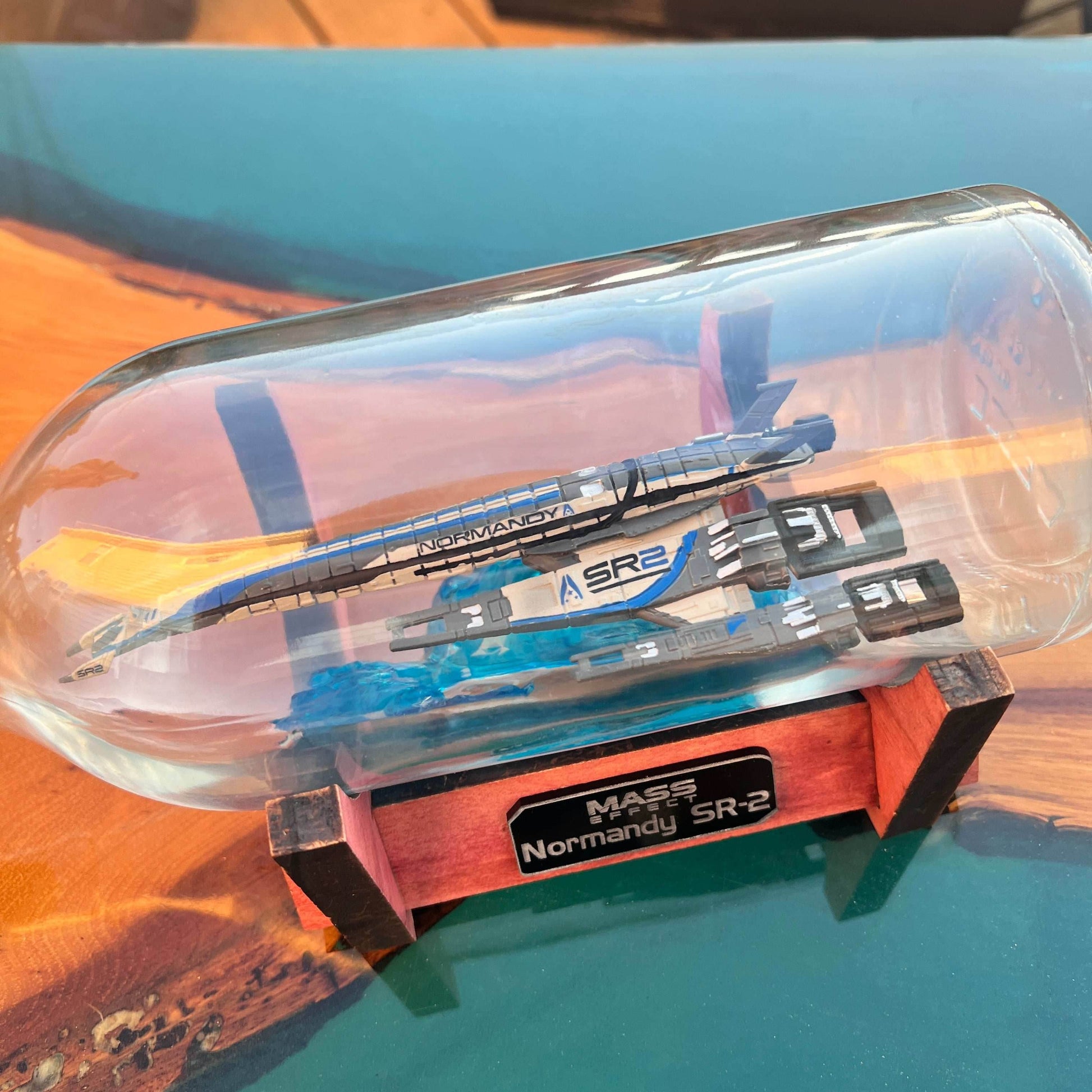 Mass Effect Normandy SR-2 Starship in a Bottle - 