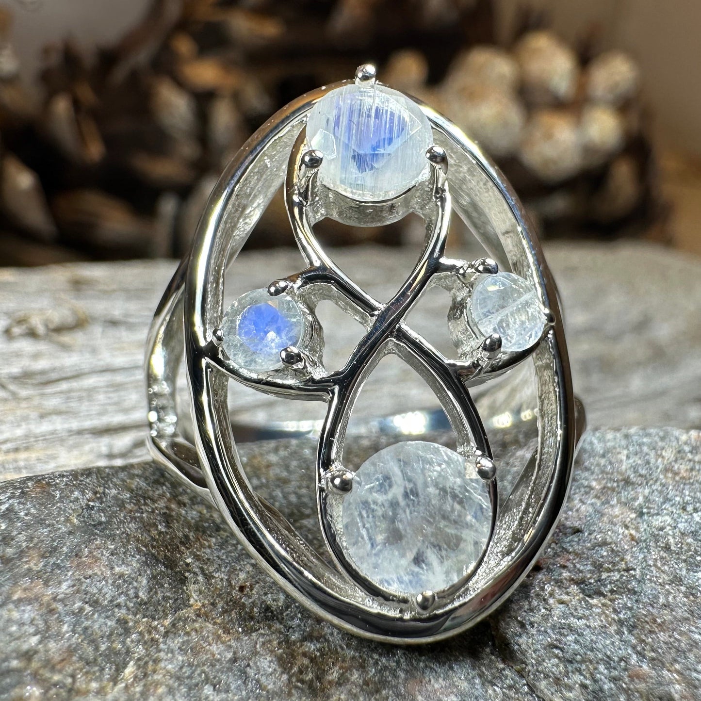 Moonstone Infinity Ring