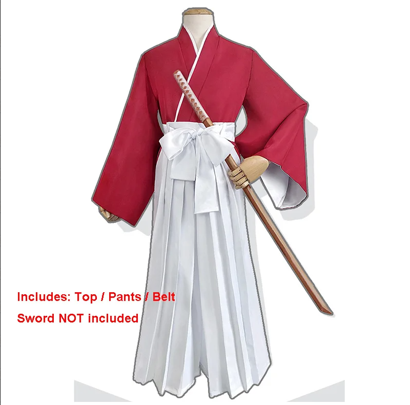Anime Rurouni Kenshin Himura Kenshin Cosplay Costume Wig Himura Kimono Haori Kendo Outfit Halloween Unisex Classic Uniform Suit
