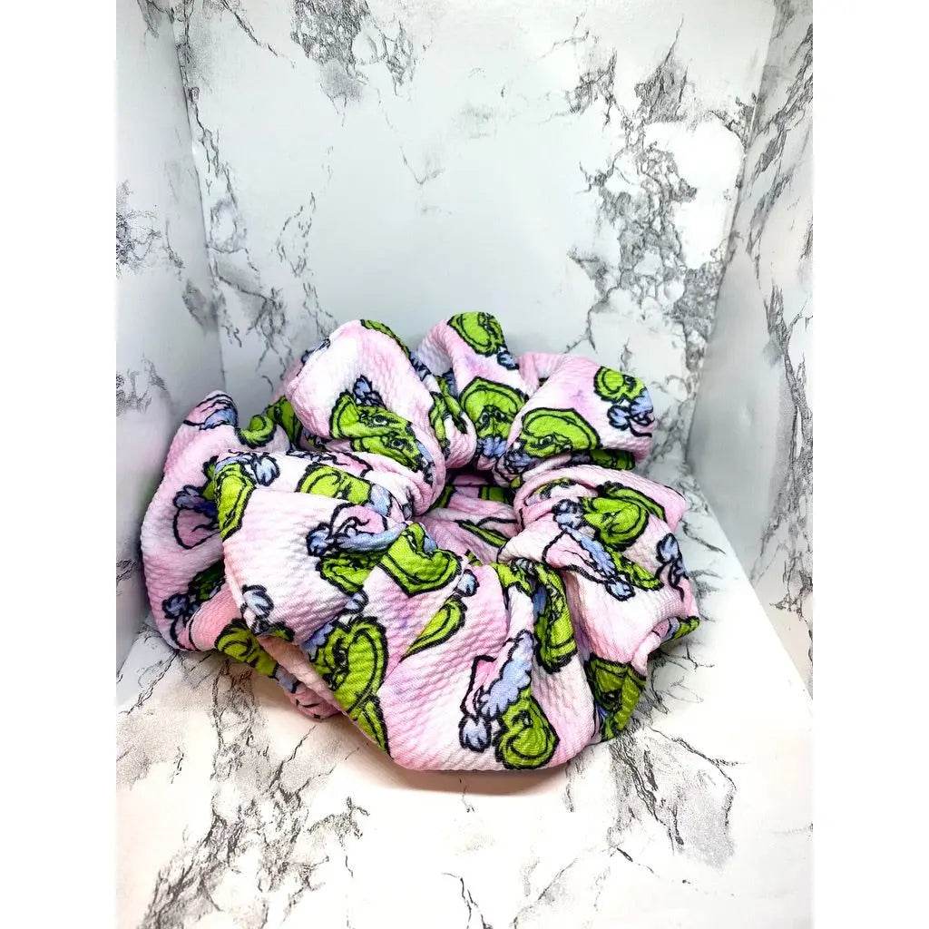 Pink Grinch Bullet Scrunchie - 