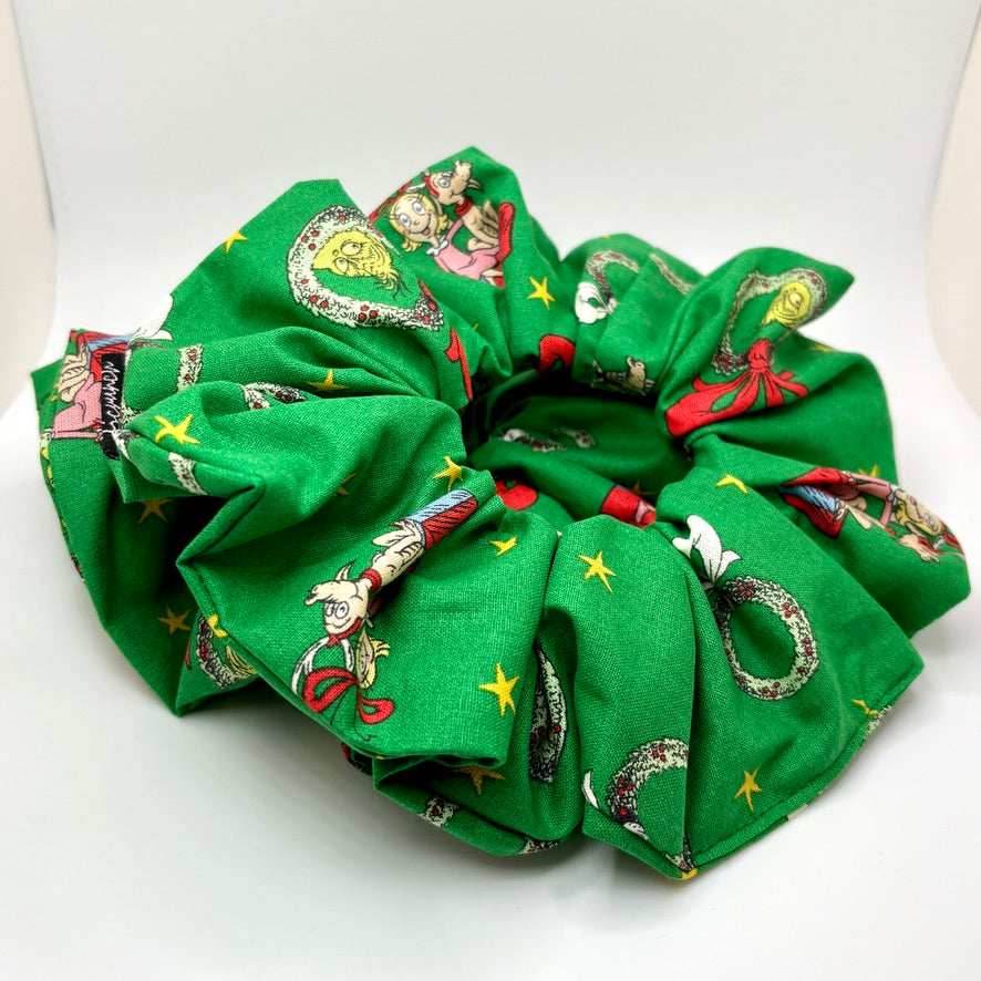 Green Grinch and Cindy Christmas Scrunchie - 