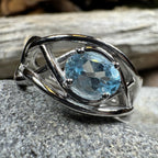 Blue Topaz Celtic Knot Ring