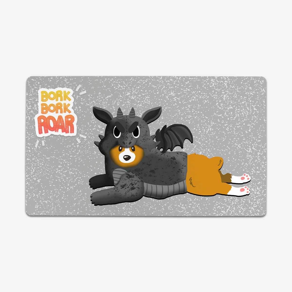 Dragon Corgi Playmat - Standard Playmat / Grey / Plain