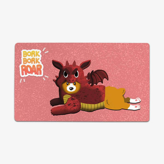 Dragon Corgi Playmat - Standard Playmat / Red / Plain