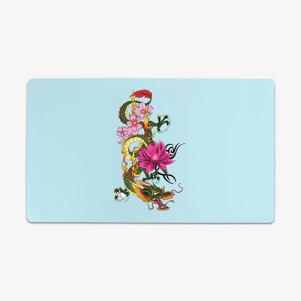 Cherry Blossom Chinese Dragon Playmat - Standard Playmat / Plain