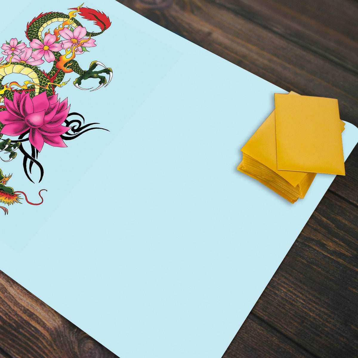 Cherry Blossom Chinese Dragon Playmat - Standard Playmat / Plain