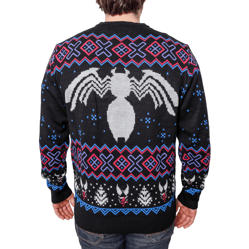 Marvel Venom Symbol Offcially Licesned Adult Holiday Ugly Christmas Sweater - S