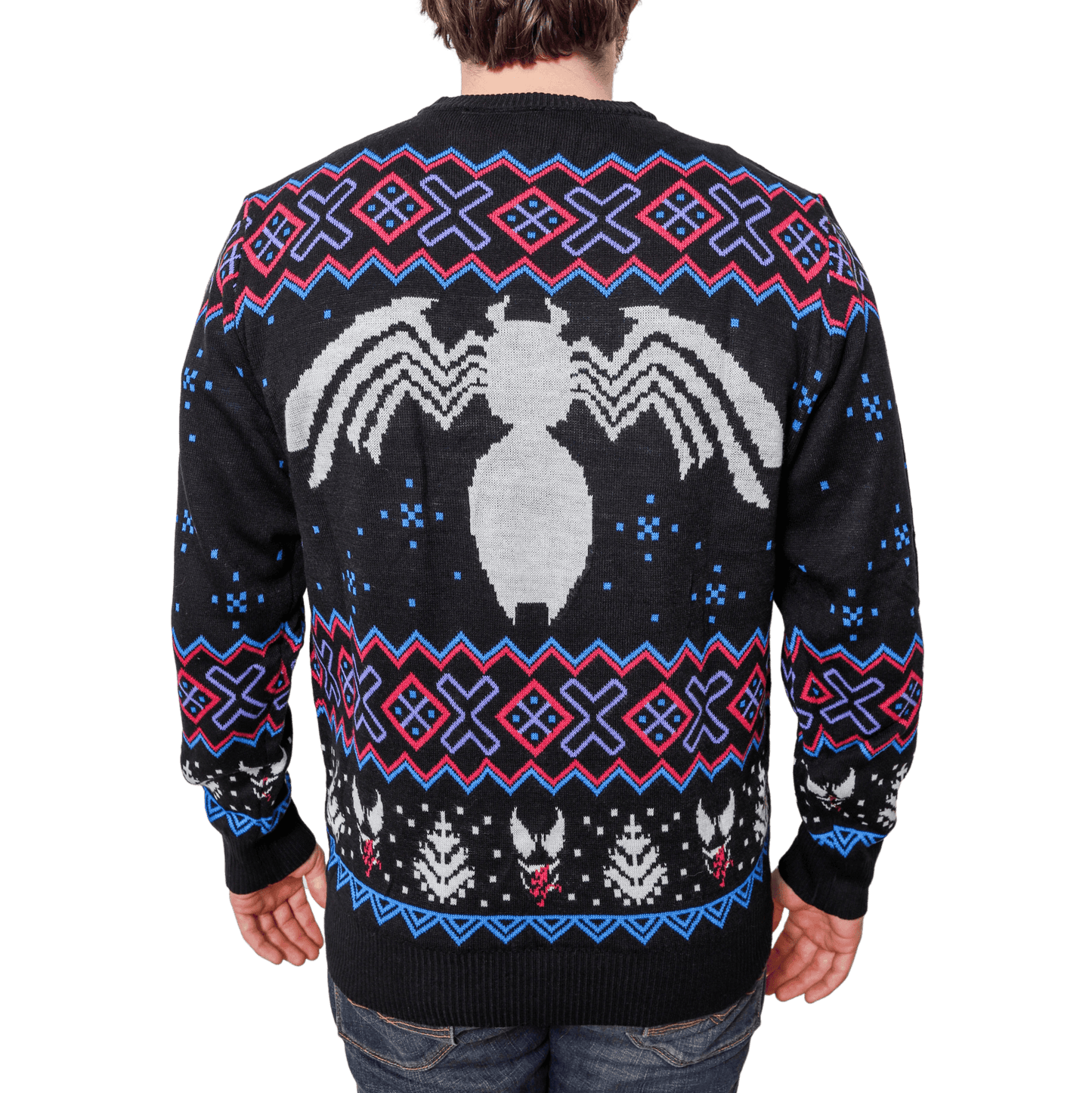 Marvel Venom Symbol Offcially Licesned Adult Holiday Ugly Christmas Sweater - S