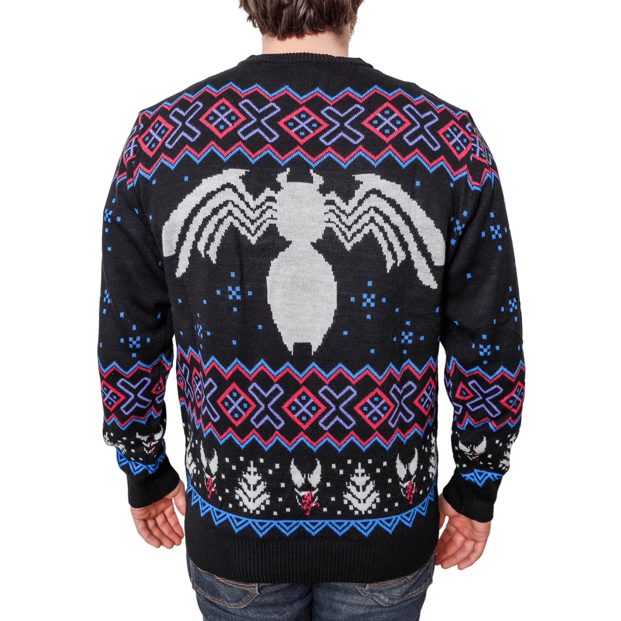 Marvel Venom Symbol Offcially Licesned Adult Holiday Ugly Christmas Sweater - S