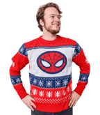Marvel Spider-Man Symbol Offcially Licesned Adult Holiday Ugly Christmas Sweater - S