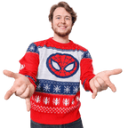 Marvel Spider-Man Symbol Offcially Licesned Adult Holiday Ugly Christmas Sweater - S
