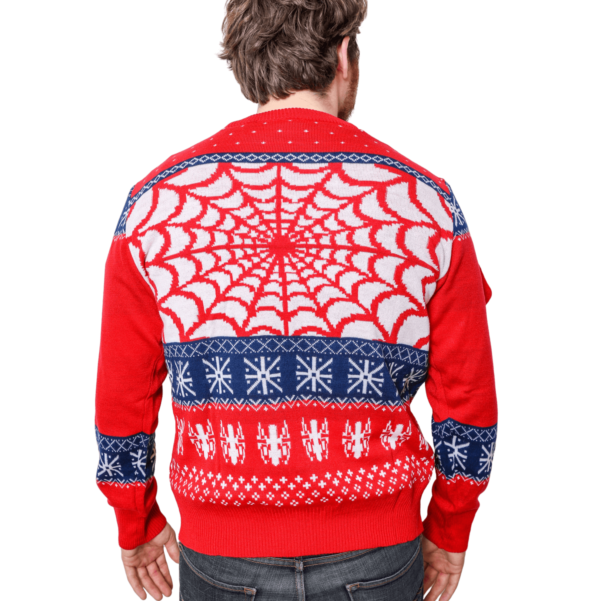 Marvel Spider-Man Symbol Offcially Licesned Adult Holiday Ugly Christmas Sweater - S