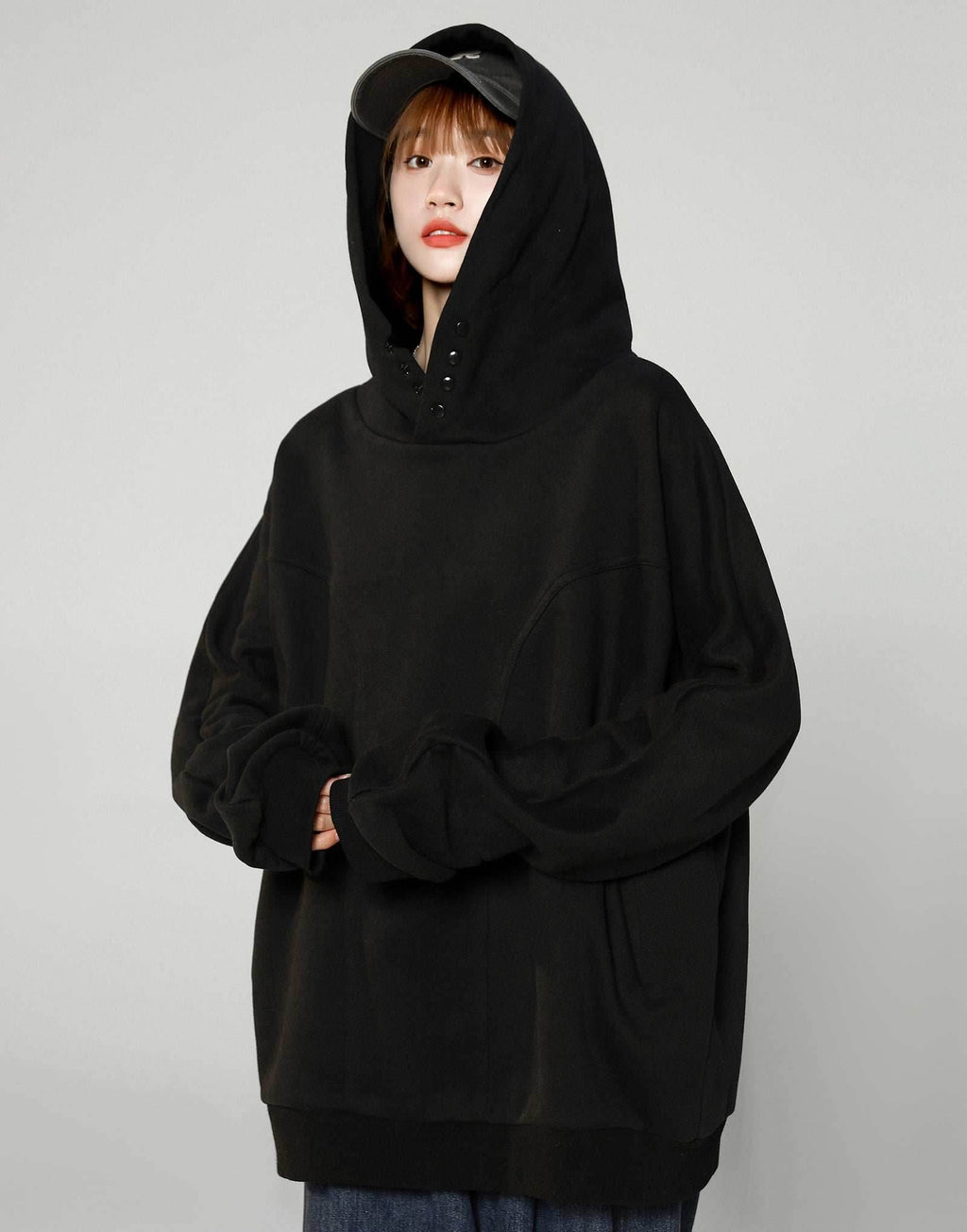 Women's Casual Hidden Hoodie - Black / S