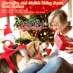 Pet Christmas Costumes Red Winter Coat for Dog Riding Santa Claus with Bell Clothes New Year Outfit Cosplay Costumes Party Dress Up For Cats