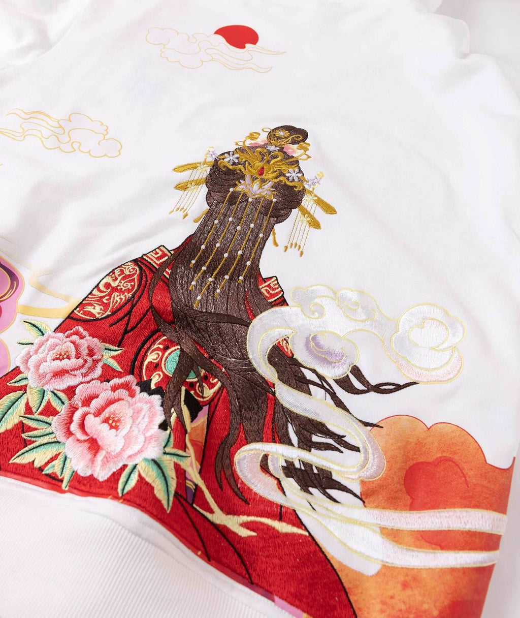 KH9241 Queen Himiko Embroidery Hoodie - Black / S